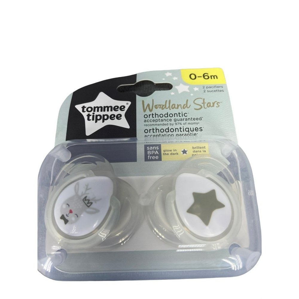 Tommee Tippee Woodland Stars Buck Antlers Orthodontic‎ Set Of 2 Pacifiers